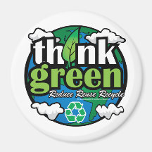 Think Green Earth Refrigerator Magnets