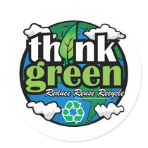 Think Green Earth Sticker