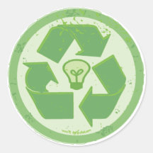 Think Green Earthday Symbol by Mudge Studios Round Stickers