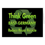 Think Green East Germany Greeting Cards