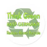 Think Green East Germany Round Sticker