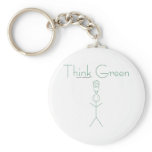 Think green: Eco-friendly stick person t-shirts Key Chains