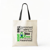 Think Green Environment Collage Tote Bag