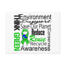 Think Green Environment Collage Post Cards