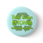 Think Green Estonia Pinback Button