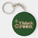 Think Green for Earth Day Retro Keychains