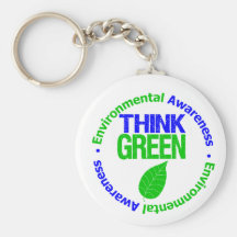 THINK GREEN for the Environment Keychains