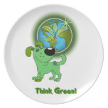 Think Green (Leaf) Dinner Plate