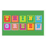 Think Green multi-colored blocks Rectangle Stickers