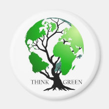 Think Green Refrigerator Magnet