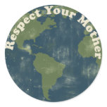think green Respect your Mother Earth Stickers