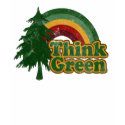 Think Green, Retro Rainbow and Tree t-shirts