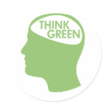 Think Green Round Sticker