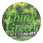 THINK GREEN ROUND STICKERS