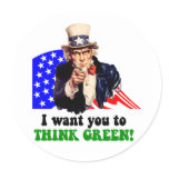 Think green round sticker