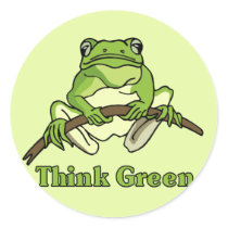 Think Green Round Stickers