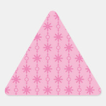 Think Pink Floral & Circle Pattern Triangle Stickers