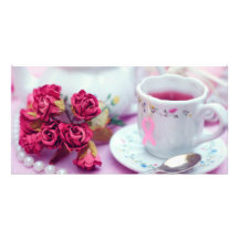 Think Pink Tea Photo Card Template