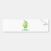 Think Planet Green (Green Leaves Planet Earth) Bumper Stickers