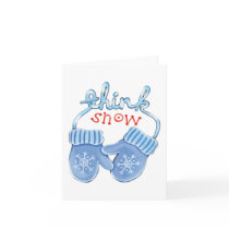 Think Snow Mittens Cards