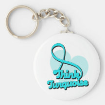 Think Turquoise Addiction Recovery Key Chain