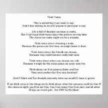 Think Twice Poem Posters