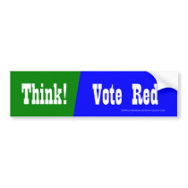 Think! Vote Red Bumper Sticker