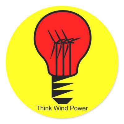Think Wind Power Round Stickers by lonvig