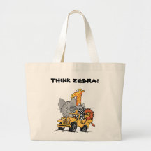 THINK ZEBRA TOTE CANVAS BAG