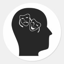 Thinking About Drama Round Sticker