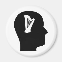 Thinking About Harp Fridge Magnet