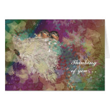 Thinking of you - barn swallow fantasy greeting cards