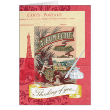 Thinking of You Parisian Collage Greeting Cards