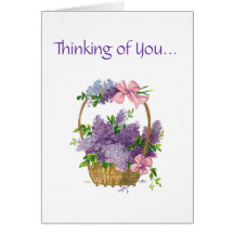 Thinking of You Retro Style Vintage Floral Bouquet Card