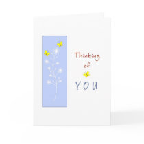 Thinking of You with Yellow Butterflies Greeting Cards