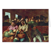 Third-Class Compartment By Daumier Honoré Card