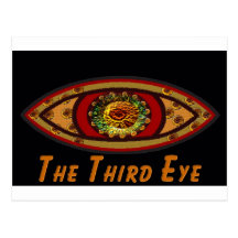 Third Eye - Black Print with Caption by Manda Post Cards
