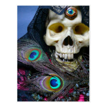 third eye skull postcard