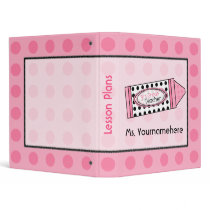 Third Grade Teacher Polka Dot Crayon Binder