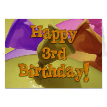 Third happy birthday balloons 3rd card