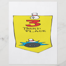 Third Place Bowling Ribbon Custom Flyer