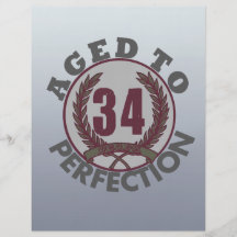 Thirty Four and aged to Perfection Birthday Full Color Flyer
