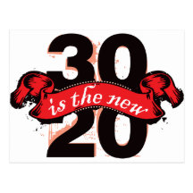 Thirty is the New Twenty - Red Postcard