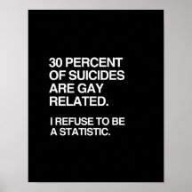 THIRTY PERCENT OF SUICIDES ARE GAY RELATED POSTER