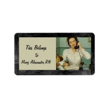 This Belongs to a Cool Nurse - Retro Personalized Address Label