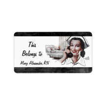 This Belongs to a Nurse - Retro Custom Address Label