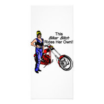 This Biker Bitch Rides her Own Rack Card Design