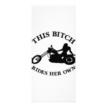 This Bitch Rides her Own Chopper Rack Card Design