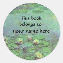 This Book Belongs To ... Fine Art Bookplates Round Sticker