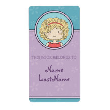 This book belongs to... (purple and blue) custom shipping label